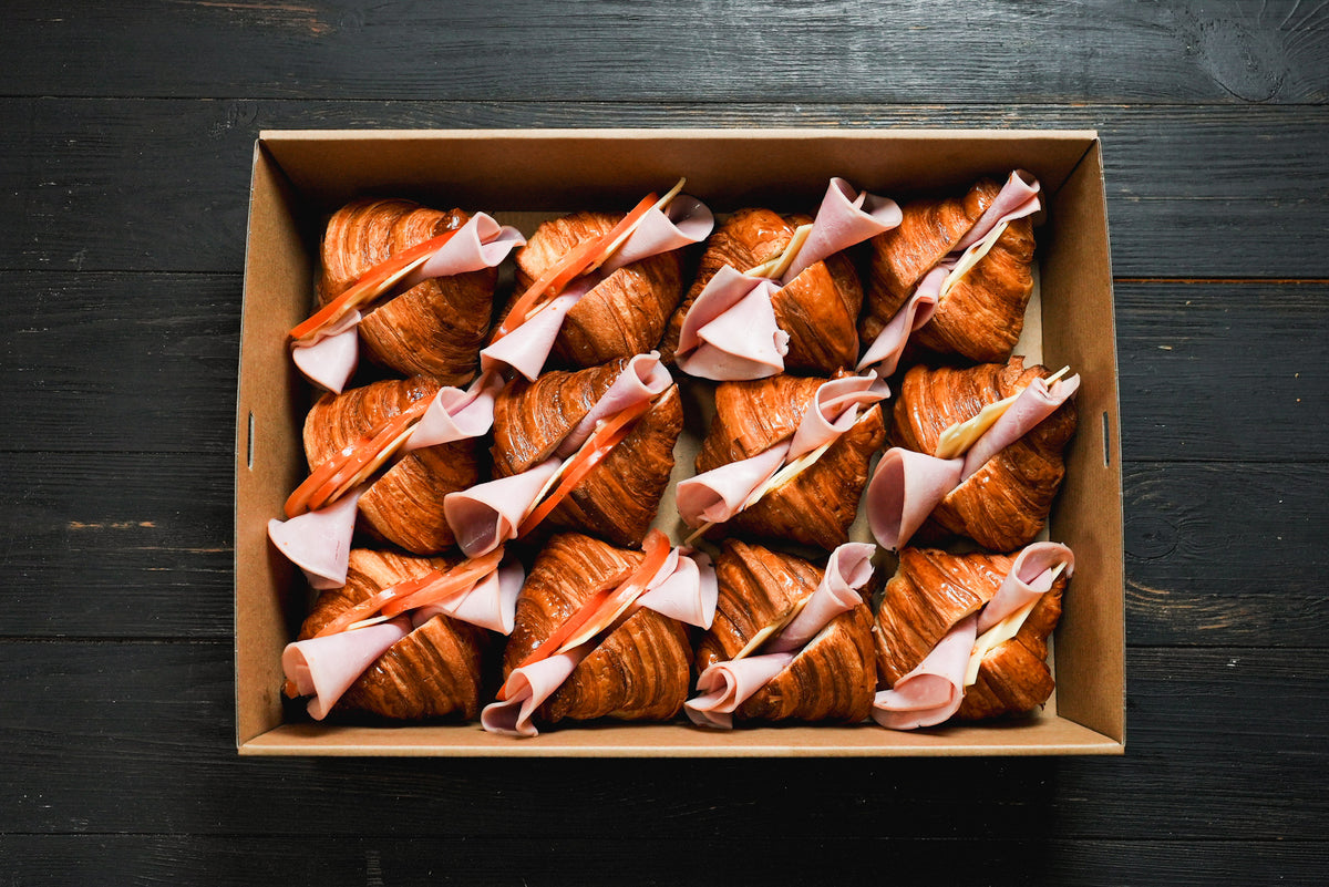 mini ham cheese croissants catering platter