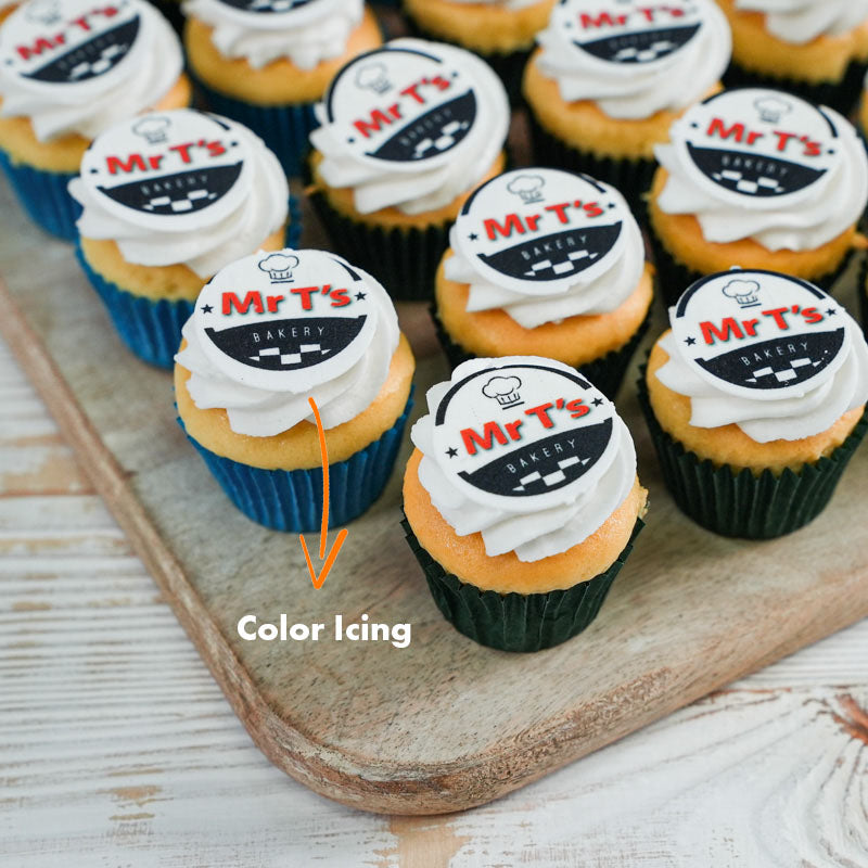 mini cupcakes with logo
