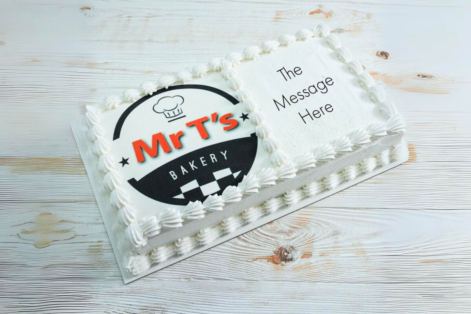 rectangle cake with logo in Brisbane
