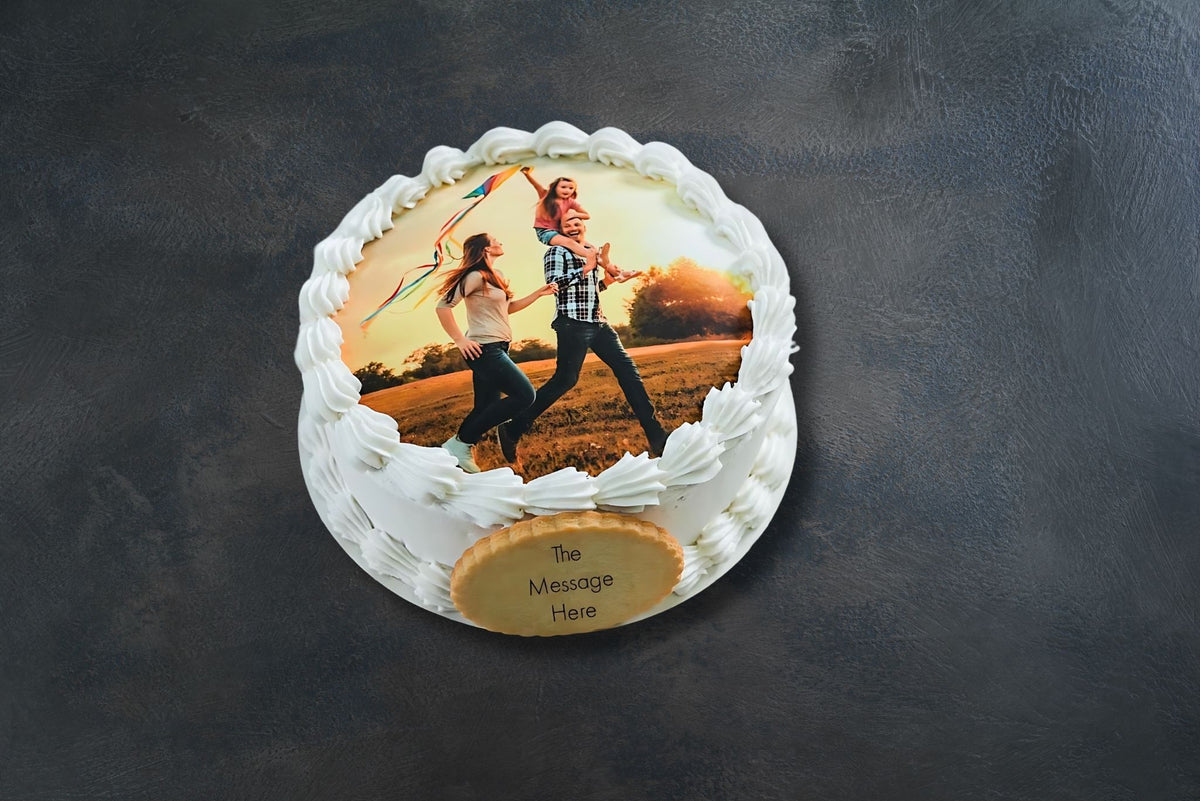 round cake with edible image