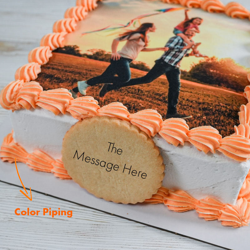 square cake with photo brisbane