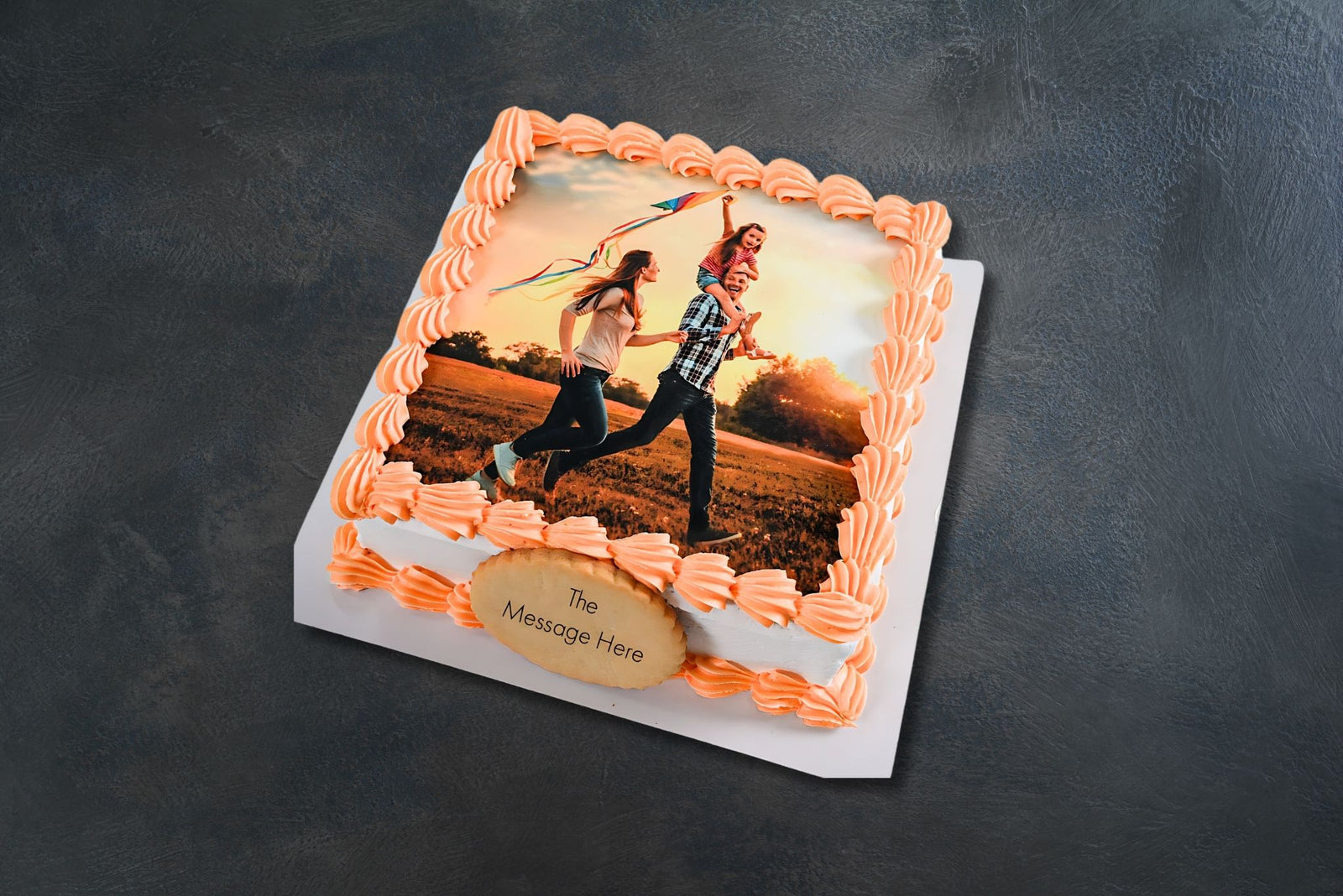 square photo cake