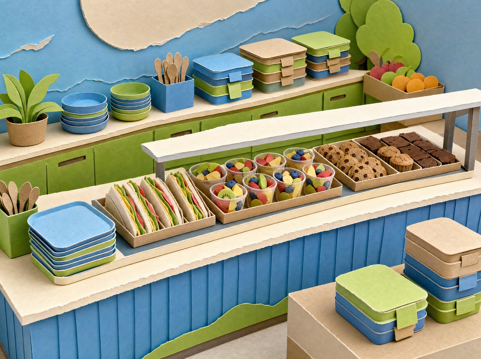 Laid out ready for the lunch bell