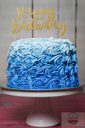 Blue Ombre Rosette Cake | Rosette cake, Cake, Ombre rosette cake
