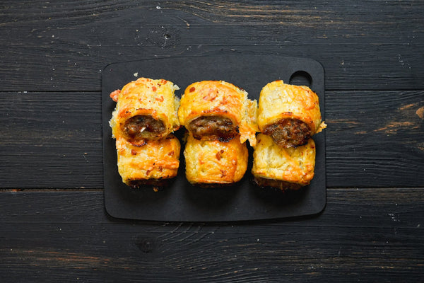 Mini Cheese Bacon Sausage Rolls - Mr T's Bakery