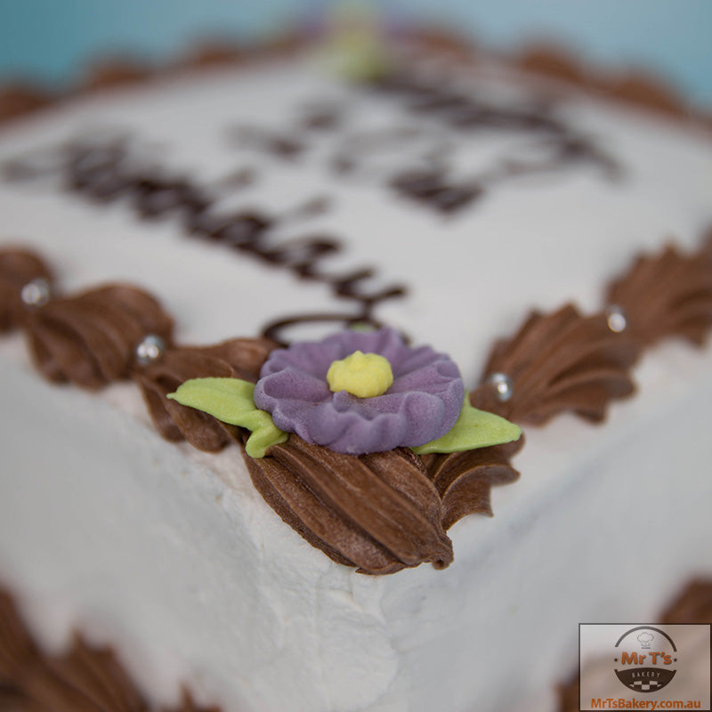 Chocolate-piping-birthday-cake