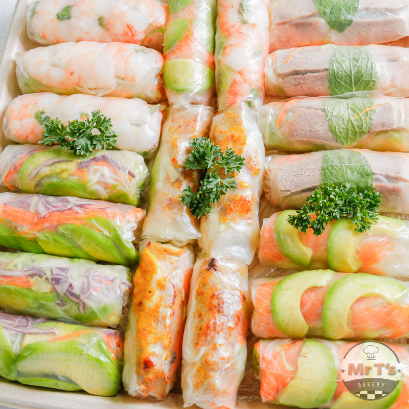 Finger Rice Paper Rolls Platter - 20 Rolls/platter - Mr T's Bakery