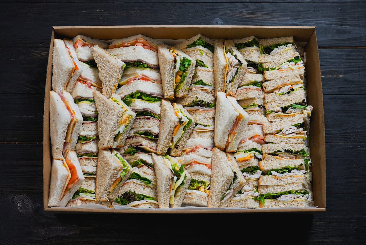 large triangle sandwich catering platter