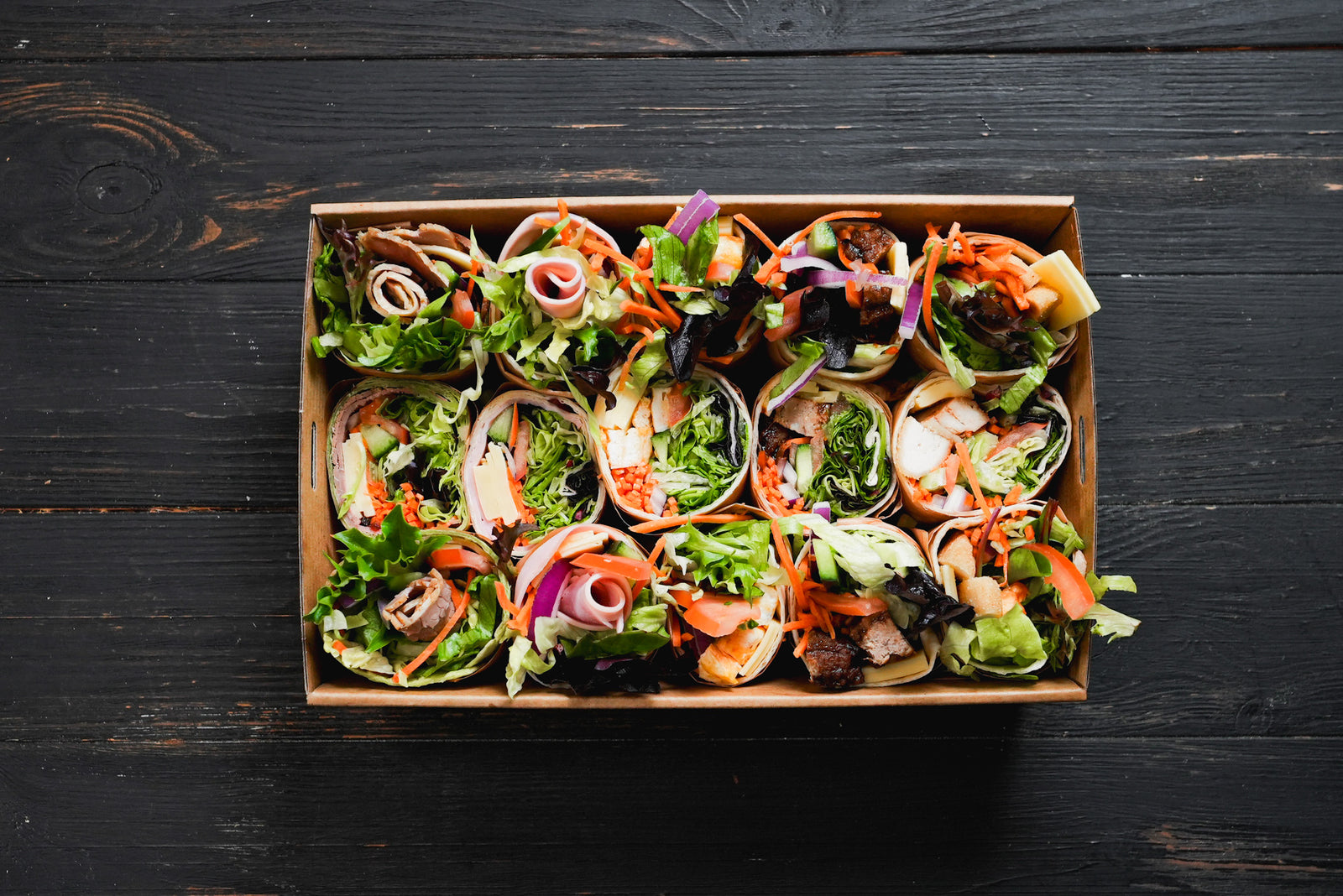 mixed wraps collection catering