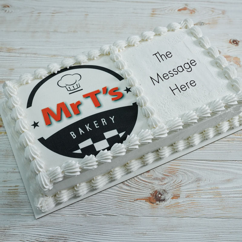 rectangle cake with logo in Brisbane